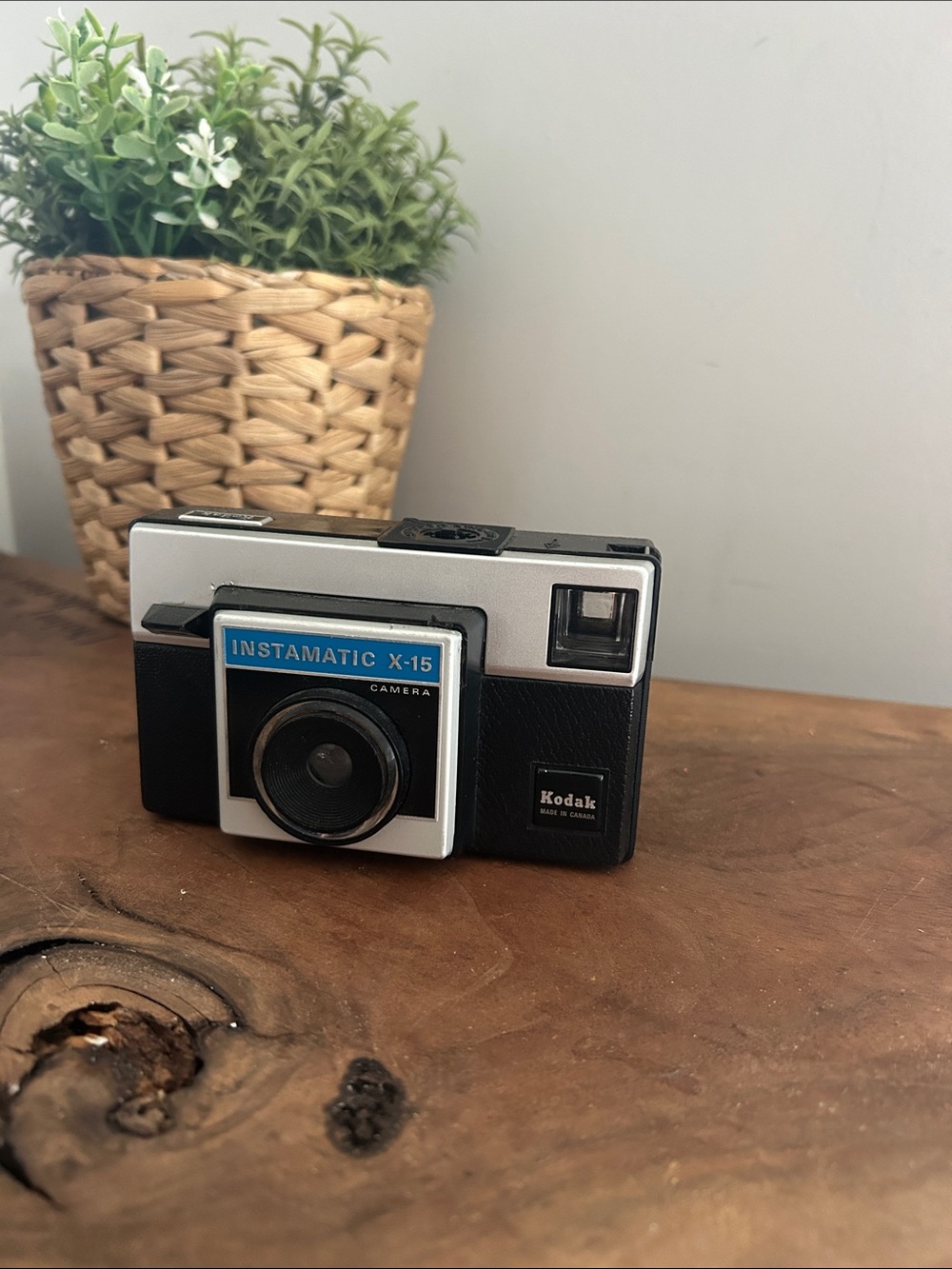 Kodak Instamatic X-15 Camera - Black, Silver & Blue Vintage Decor